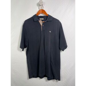 BURBERRY LONDON Men's Black 100% Cotton Short Sleeve Polo Shirt